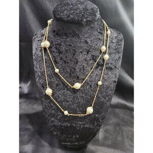 Kate Spade New York Pearls of Wisdom Gold-tone Faux Pearl Station Necklace
